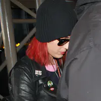 Katy Perry in Red Hair departs from LAX