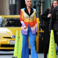 在好莱坞准备前往美国偶像海选录制现场