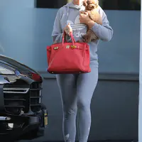 Katy Perry 抱着宠物狗离开办公室 - 2019年8月5日街拍