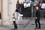 到达"Jimmy Kimmel Live"录制现场