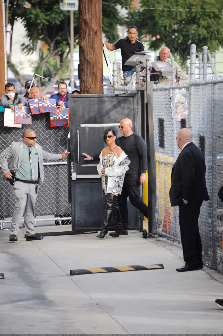 到达"Jimmy Kimmel Live"录制现场