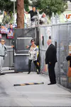 到达"Jimmy Kimmel Live"录制现场