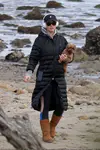 Pregnant Katy Perry spotted heading to the beach with her dog
