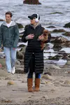 Pregnant Katy Perry spotted heading to the beach with her dog