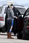 Pregnant Katy Perry spotted heading to the beach with her dog