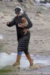 Pregnant Katy Perry spotted heading to the beach with her dog