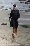 Pregnant Katy Perry spotted heading to the beach with her dog