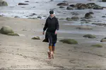 Pregnant Katy Perry spotted heading to the beach with her dog