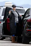 Pregnant Katy Perry spotted heading to the beach with her dog