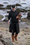 Pregnant Katy Perry spotted heading to the beach with her dog