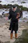 Pregnant Katy Perry spotted heading to the beach with her dog