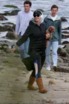 Pregnant Katy Perry spotted heading to the beach with her dog