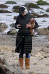 Pregnant Katy Perry spotted heading to the beach with her dog