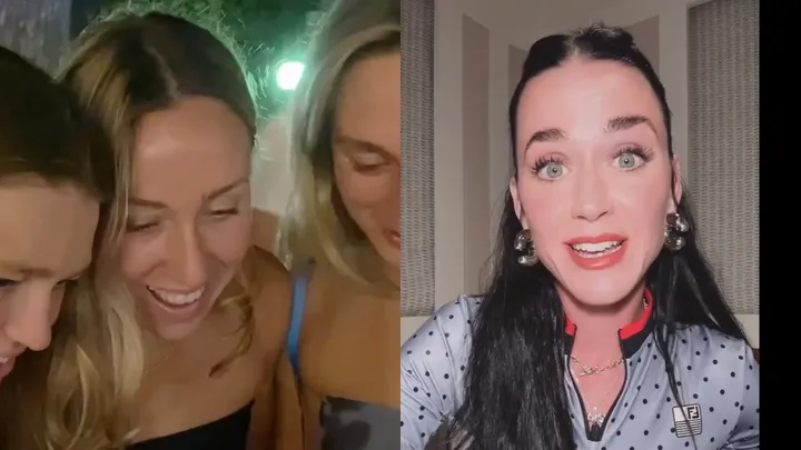 Katy Perry为参加巴黎奥运会的美国女子游泳队加油