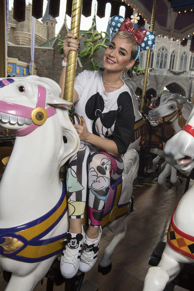 巨星Katy Perry和演员Matthew McConaughey在华特迪士尼世界欢度假期